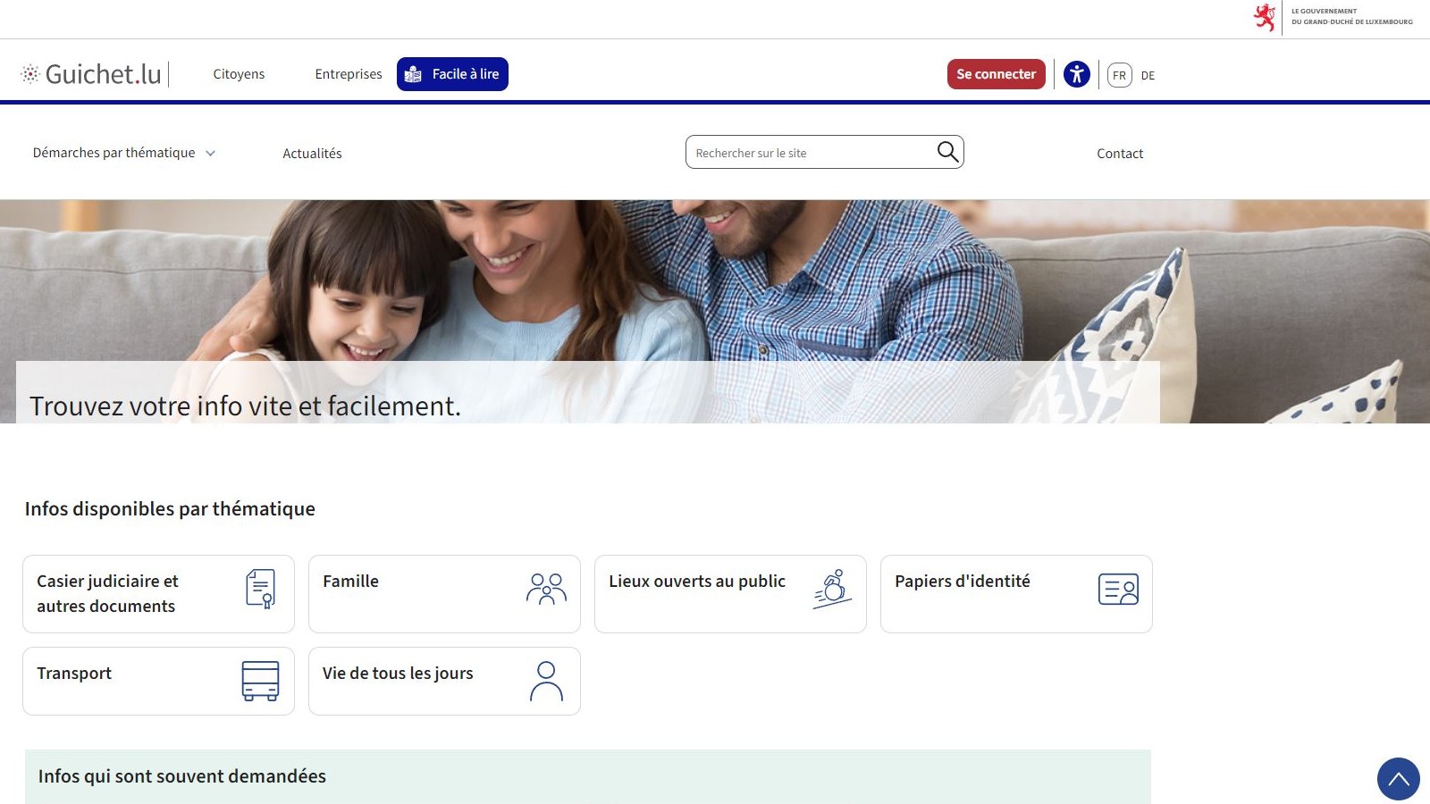 Luxembourg des textes en français "Facile à lire" sur le portail Guichet.lu TOUT LUXEMBOURG